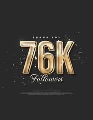 Luxury gold design saying 76k followers.