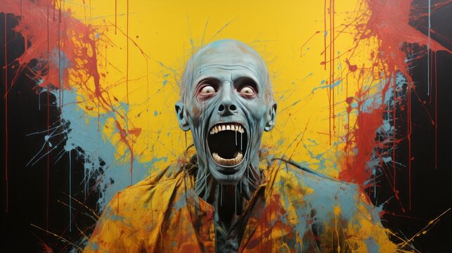 "Echo of Anguish"
A figure's primal scream is encapsulated against a stark, explosive backdrop.
