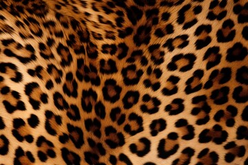 Leopard fur banner texture. Skin fabric print. Generate Ai