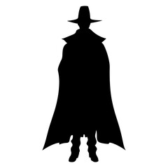 A Halloween Costume Silhouette Vector isolated on a white background
