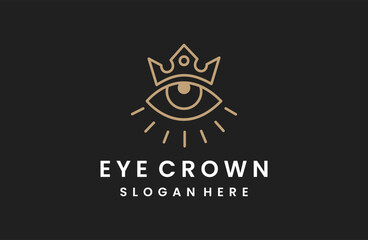 Luxury Eye crown Icon Logo Design Element