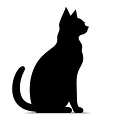 A silhouette of a black cat, Scary Cat Vector isolated on a white background