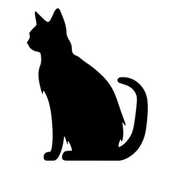 A silhouette of a black cat, Scary Cat Vector isolated on a white background