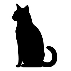 A silhouette of a black cat, Scary Cat Vector isolated on a white background