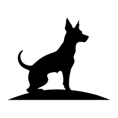 A Scary Dog Vector Silhouette isolated on a white background
