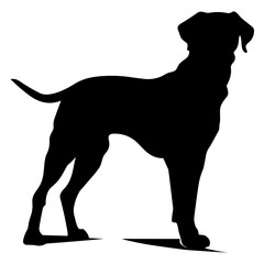 A Scary Dog Vector Silhouette isolated on a white background