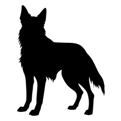 A Scary Dog Vector Silhouette isolated on a white background