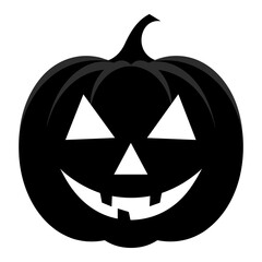 A Scary Pumpkin Vector silhouette isolated on a white background