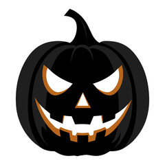 A Scary Pumpkin Vector silhouette isolated on a white background