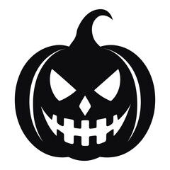 A Scary Pumpkin Vector silhouette isolated on a white background