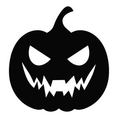 A Scary Pumpkin Vector silhouette isolated on a white background