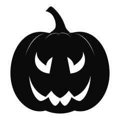 A Scary Pumpkin Vector silhouette isolated on a white background