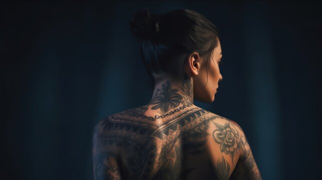 Portrait of a tattooed woman 
