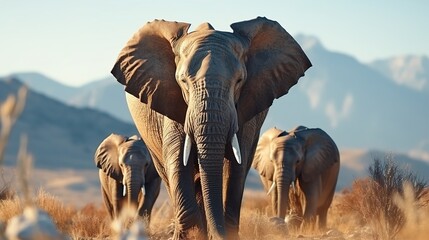 herd of wildebeest in the serengeti - obrazy, fototapety, plakaty