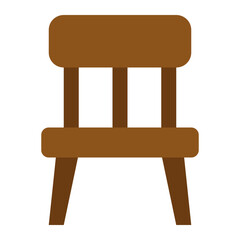 Chair colorful flat icon for furniture