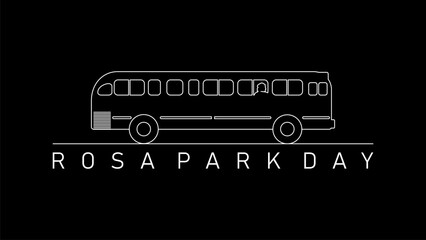 rosa park day bus design vector - obrazy, fototapety, plakaty
