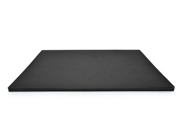 blank close black notebook isolated on white background