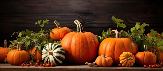 During autumn, the vibrant orange hue of pumpkins adds a festive touch to Halloween, while also making them a versatile vegetable for cooking delicious and healthy dishes with a natural and organic - Powered by Adobe