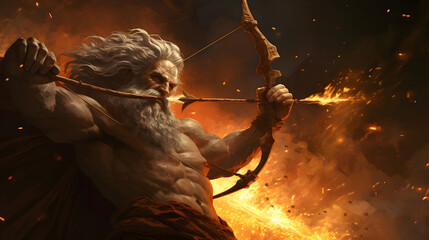 태양을 향해 활을 쏘는 헤라클레스