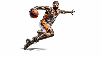 Basket ball player in motion 