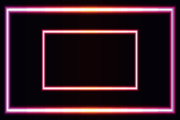 Neon light effect geometric rectangular grid vector illustration.