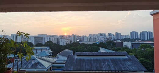 Sun Rise Singapore from HDB Building