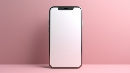 Blank Smartphone Mockup on Sleek and Stylish Stand with Stunning Display of Infinite Possibilities for Your Next Digital Creation Showcase and Presentation - obrazy, fototapety, plakaty