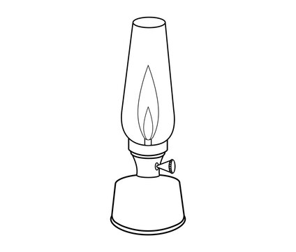 recommend clip art: キャンドル風ガスランタンの線画イラスト