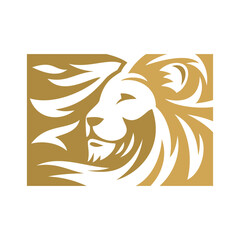 Lion head in golden color