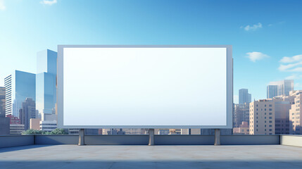 Blank Billboard Mock-Up in a Modern Metropolis, Perfect for Advertisers to Showcase Their Creativity and Innovation