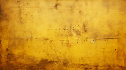 Gritty, Dirty Yellow Textured Wall Background.  Rough, Worn Aged
