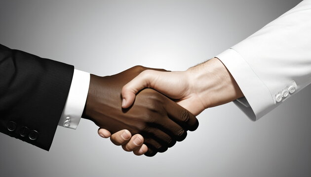 Unity in Diversity: Handshake Between Black and White Men
