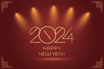 Celebrating Chinese traditional festival Happy New Year background decorative elements collection.