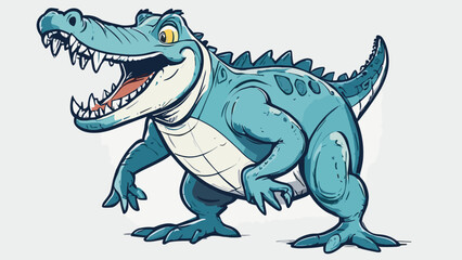 Crocodile cartoon character illustration vector image. Aligator wild design graphic design image