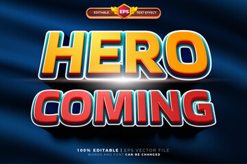 Hero Coming Comic Bold 3D Editable text Effect Style
