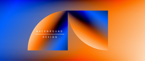Circles and round shapes with gradients. Minimal abstract background, round geometric shapes, clean and structured design