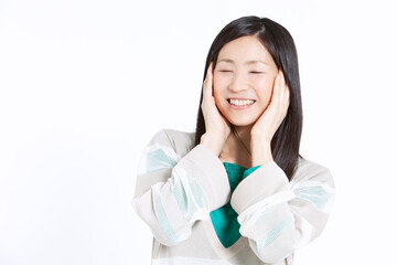 笑顔の中年女性のポートレート