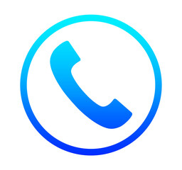 青いグラデーションの電話マーク