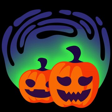 transparent mov video Halloween theme, laughing pumpkin craving, horror theme, stock video image for asset