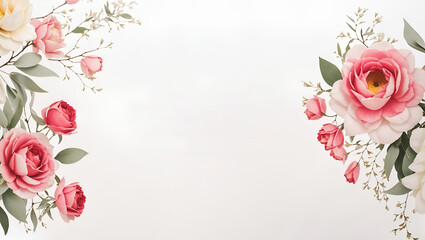 Beautiful Flower Card Design Floral Art Illustration Postcard Digital Artwork Banner Website Flyer Ads Gift Card Template