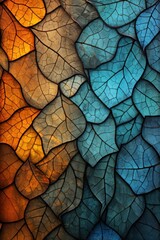 Vibrant abstract pattern resembling stained glass, ideal for creative backgrounds, digital art, or decorative design.
