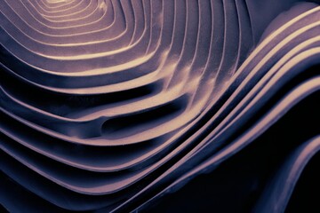 Abstract purple and black ribbed structure, ideal for modern art concepts, graphic design, or...