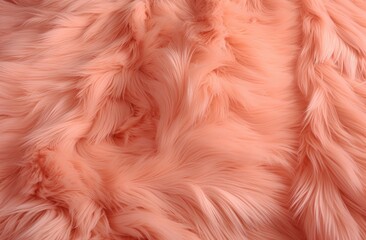Soft peach-colored fur texture, ideal for cozy and luxurious fashion or interior design backdrops.