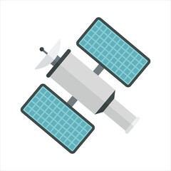 space satellite illustration on white background; space object; technology