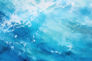 Tranquil blue watercolor texture simulating the ocean's surface, ideal for serene backgrounds or aquatic themes. - obrazy, fototapety, plakaty