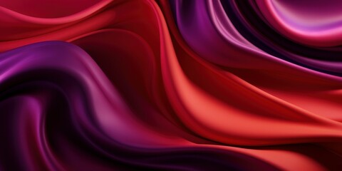 Vibrant purple and red satin waves, ideal for luxurious branding, fashion backgrounds, or elegant decor. - obrazy, fototapety, plakaty