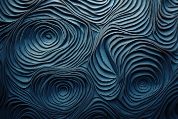Intricate dark blue swirls creating a mesmerizing abstract pattern, ideal for creative graphics or wall art.