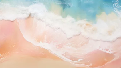  Serene beach scene with gentle waves and pastel sunrise, ideal for travel themes or calming visual content. © StockWorld