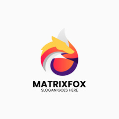 Vector Logo Illustration Fox Gradient Colorful Style