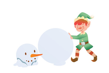 Elf Rolling Big Snowman | Christmas Series